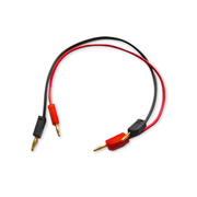 H-TEC 2 mm Banana Plug Cables, 25 cm (Pair), red and black test leads for Tutorial and Junior kits