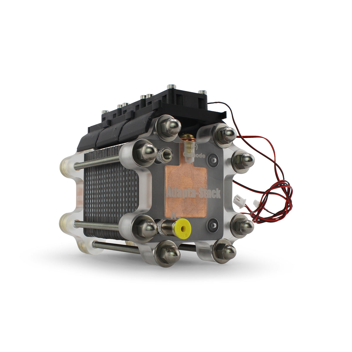 DMFC Adapta-Stack direct methanol fuel cell stack with cooling fan and leads attached