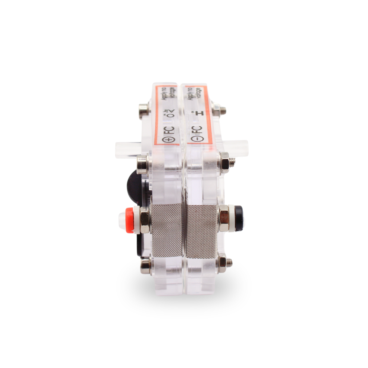 H-TEC F103 hydrogen/air PEM fuel cell for classroom experiments, side view with terminals