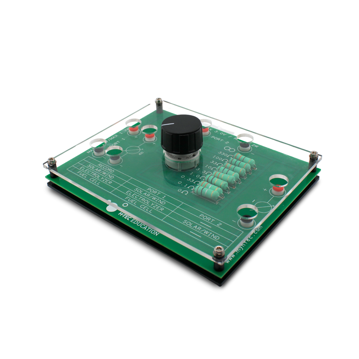 Front view of the H-TEC A129 decade resistor for fuel cell and electrolyzer characteristic curves