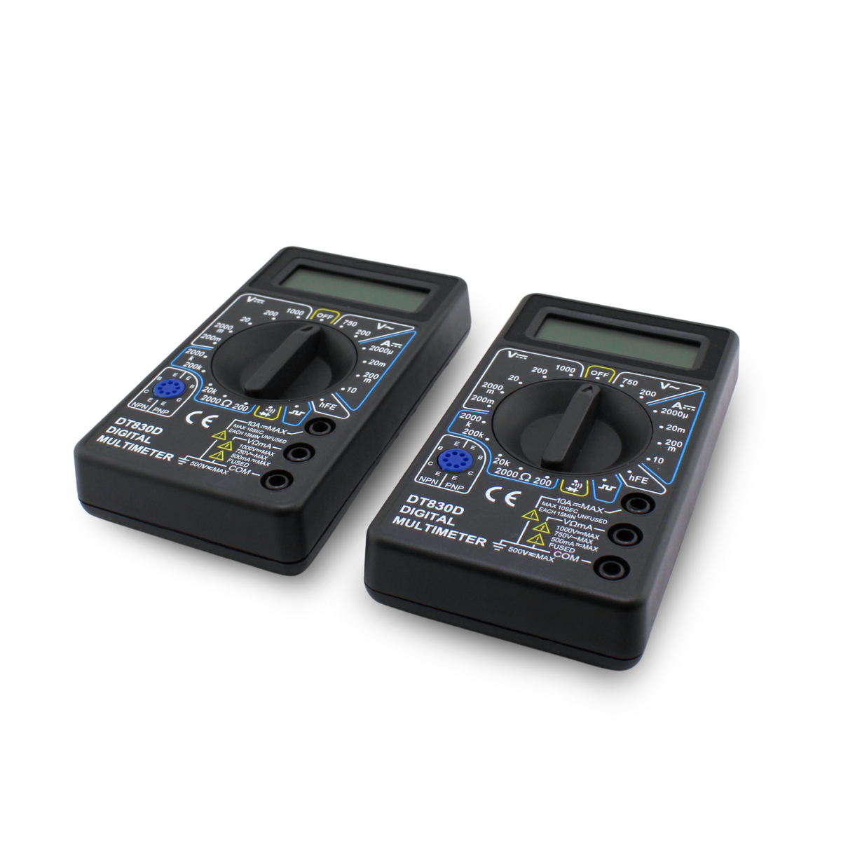 Pair of digital multimeters with 2 mm ports from H-TEC Measurement Set 2 (A180)