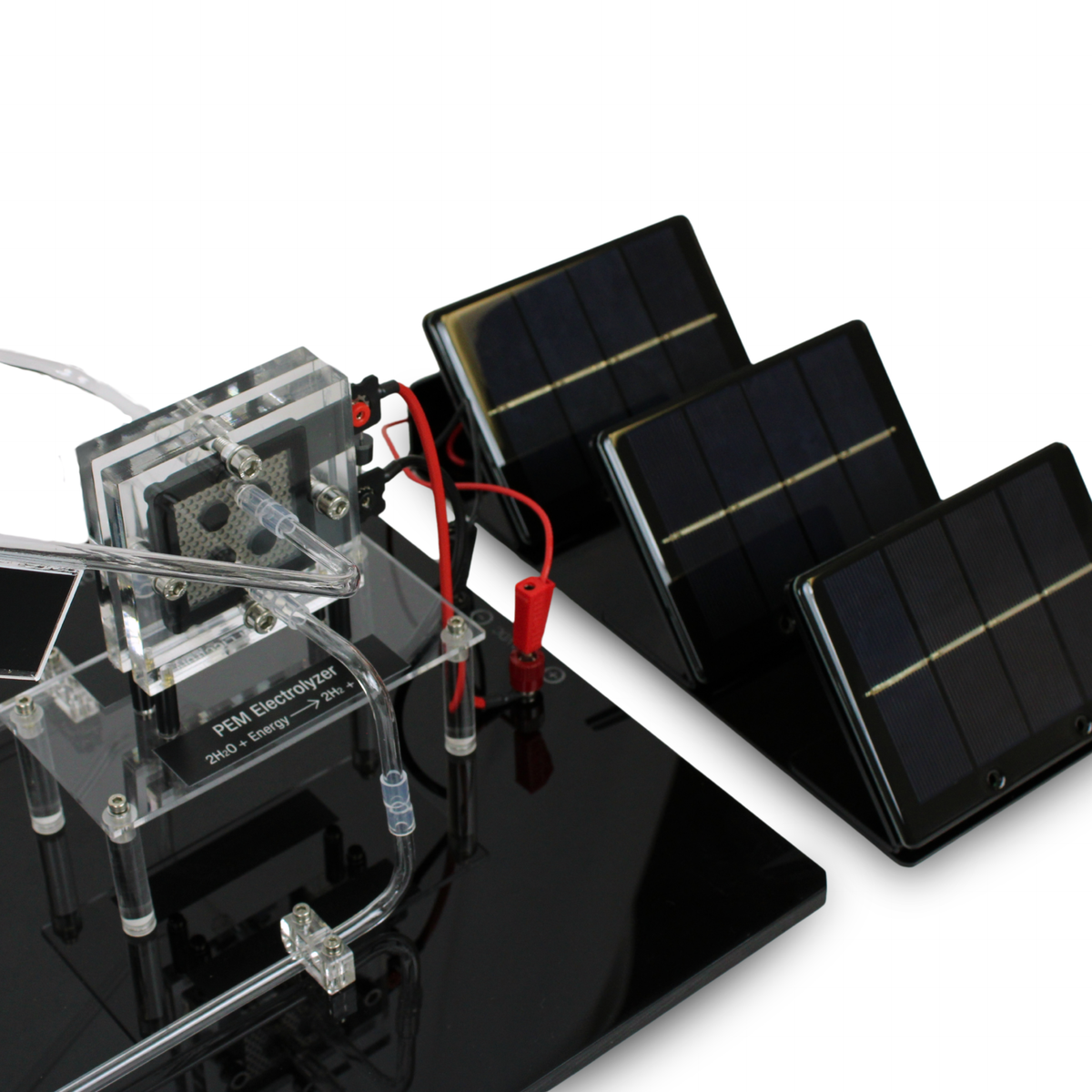 Renewable Energy Exhibition Set — solar module close-up, H-TEC Education