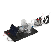 Tutorial Pro — assembled setup with solar module, gas storage tanks, fuel cell and fan, H-TEC Education